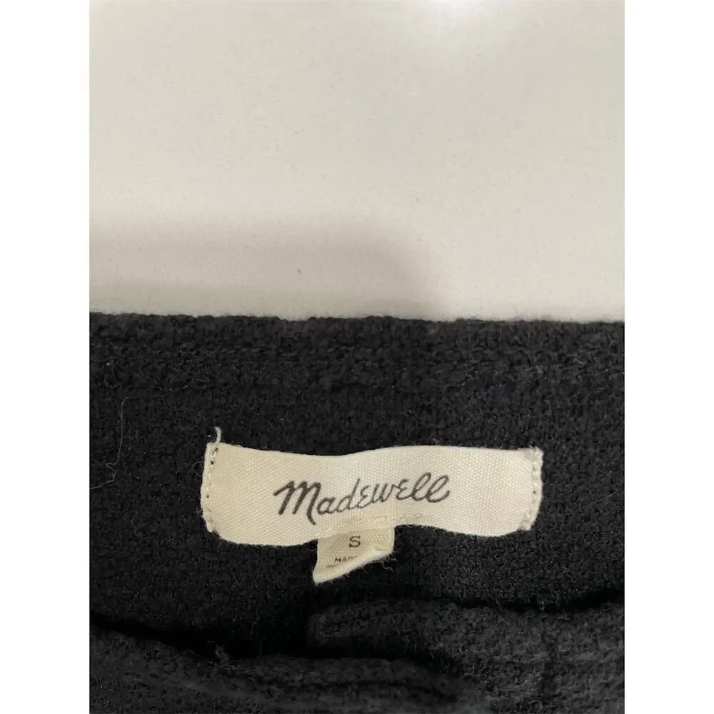 Madewell‎ Women's Black Jacquard Square Neck Puff Sleeve Top Size S